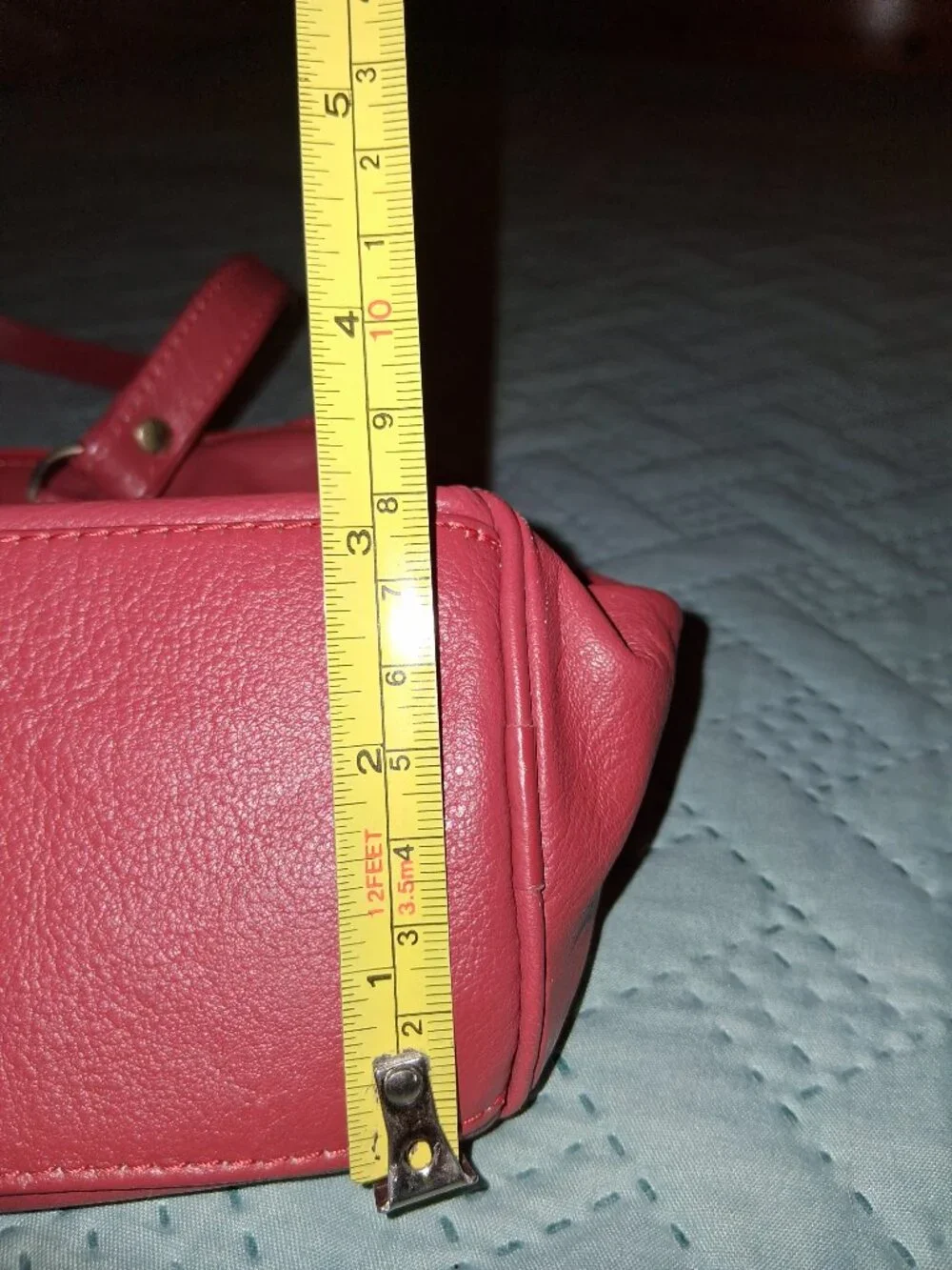 Red Leather Satchel Purse
